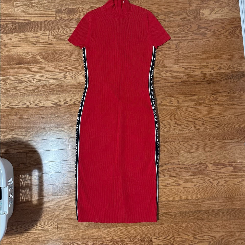 Michael Kors Long Dress with Side Stripe